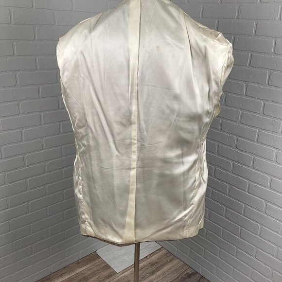 Racquet Club Blazer Men 44 Yellow Tan Houndstooth Classic Career Jacket USA VTG - Picture 9 of 15